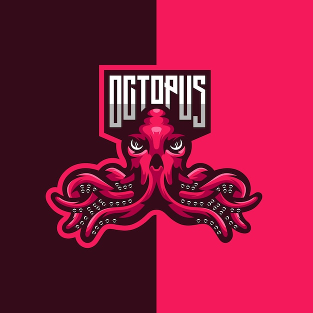 Vetor logotipo do mascote do jogo octopus