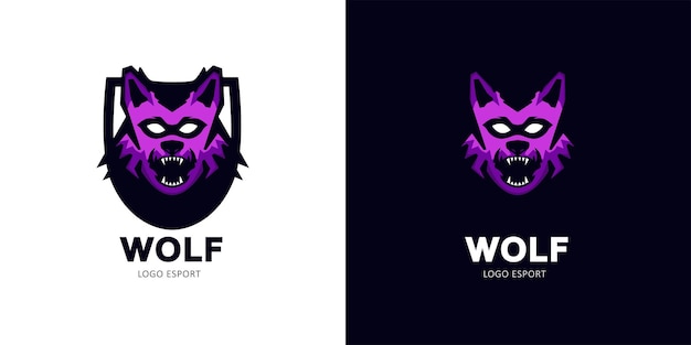 Logotipo do mascote do jogo wolf esport