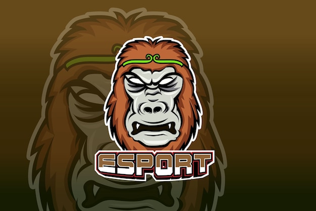 Vetor logotipo do mascote do mascote gorila para esportes e esportes eletrônicos