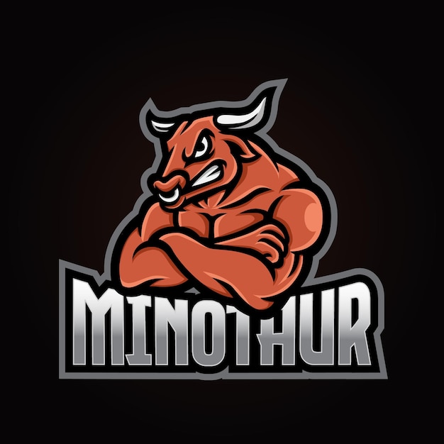 Logotipo do mascote do minotauro esport