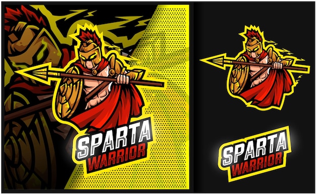 Logotipo do mascote do sparta warrior gaming