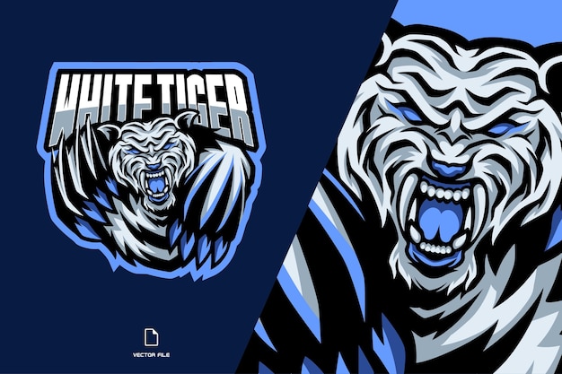 Logotipo do mascote do tigre branco