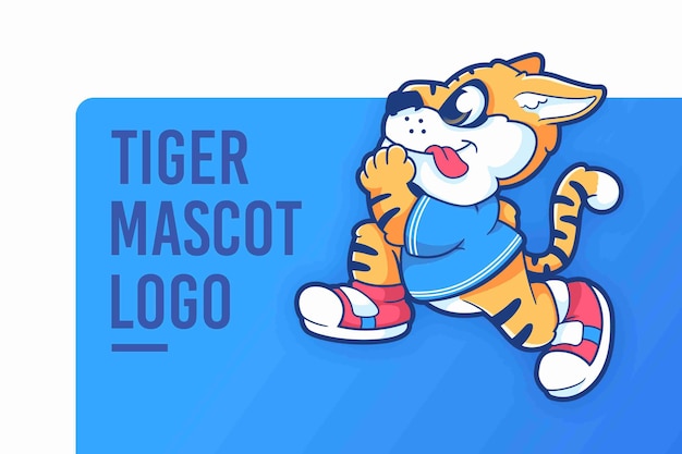 Vetor logotipo do mascote do tigre dos desenhos animados