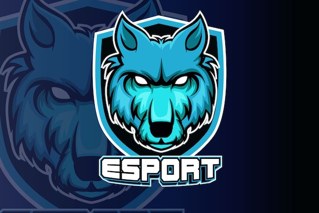 Logotipo do mascote dos lobos irritados para esportes e esportes eletrônicos