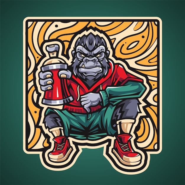 Logotipo do mascote gorilla esport