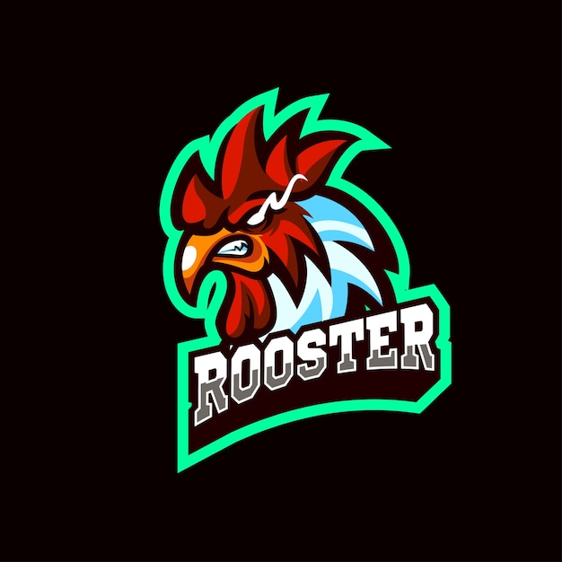 Logotipo do mascote head rooster