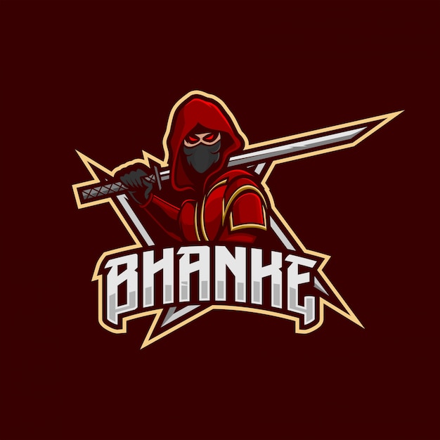 Logotipo do mascote Ninja esport