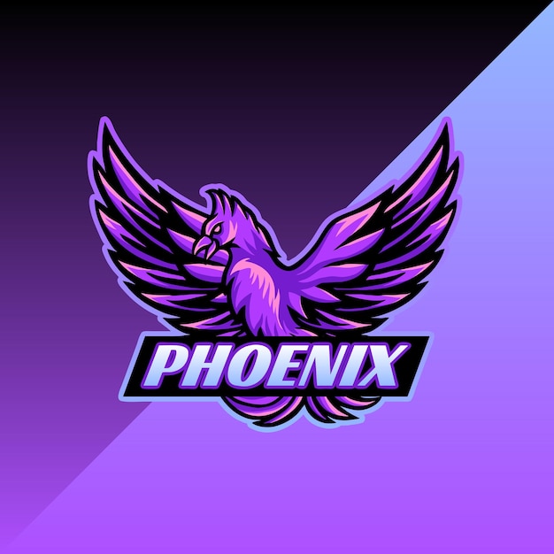 Logotipo do mascote phoenix esport
