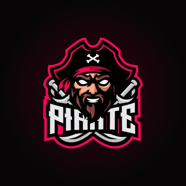 Logotipo do mascote pirata esport