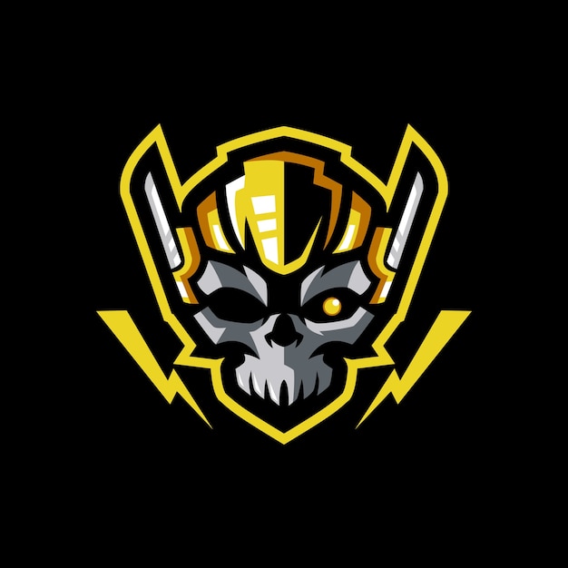 Logotipo do mascote skull gaming