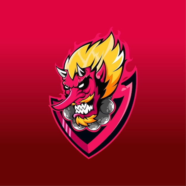 Logotipo do mascote tengu esport