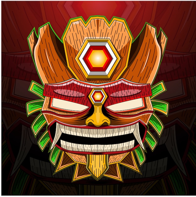 Logotipo do mascote tiki mask esport
