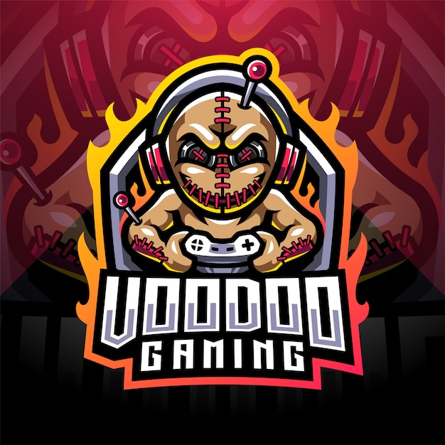 Logotipo do mascote Voodoo gaming esport