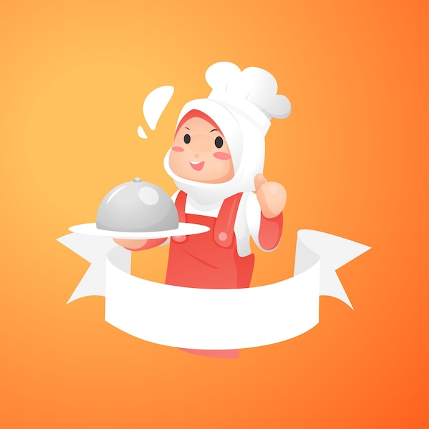 Logotipo do master chef chibi muslimah