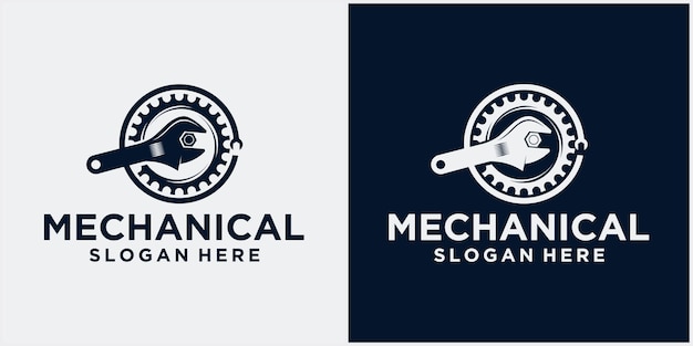 Logotipo do mecânico de reparo do motor, serviço, manutenção, logotipos de oficina automotiva e de motocicleta e c