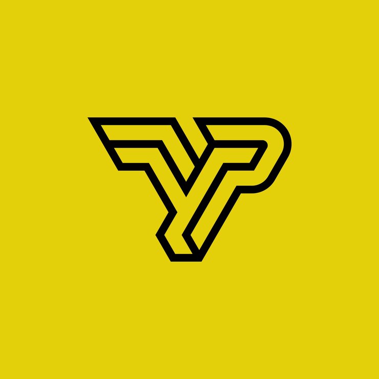 Vetor logotipo do monograma com letra inicial yp ou py