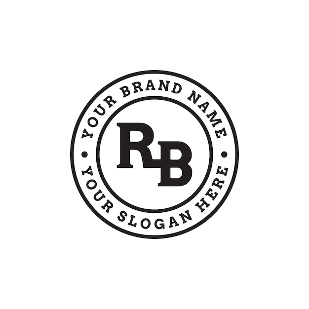 Vetor logotipo do monograma da carta rb