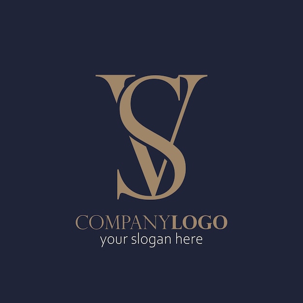 Logotipo do monograma da letra vs