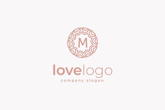 Vetor logotipo do monograma de amor