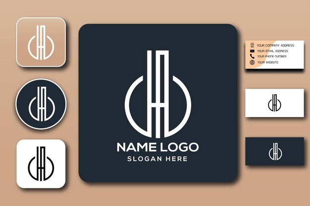 logotipo do monograma ha