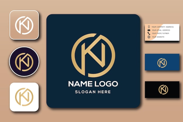 logotipo do monograma kn