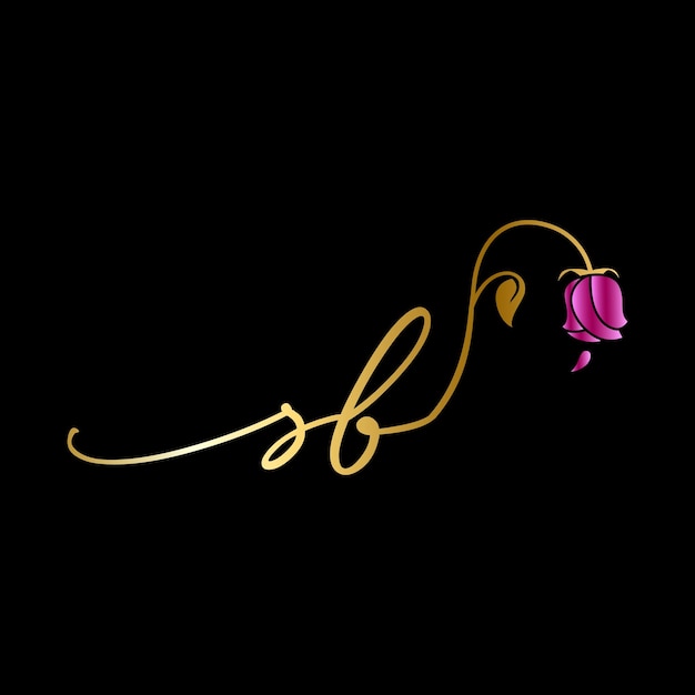 Logotipo do monograma sb para celebração, casamento, cartão de felicitações, convite modelo vetorial