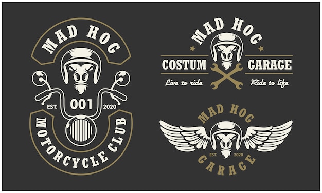 Vetor logotipo do motoclube e garagem