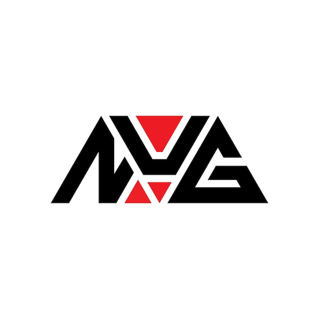 Logotipo do NUG triângulo com letra triangular em forma de triângulo Design do logotipo triângulo NUG monograma Template do logotipo do triângulo vector NUG com cor vermelha Logotipo triangular NUG Simples Elegante e luxuoso Logotipo NUG
