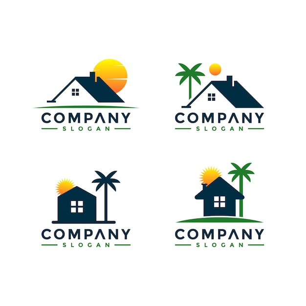 Logotipo do pacote de praia em casa