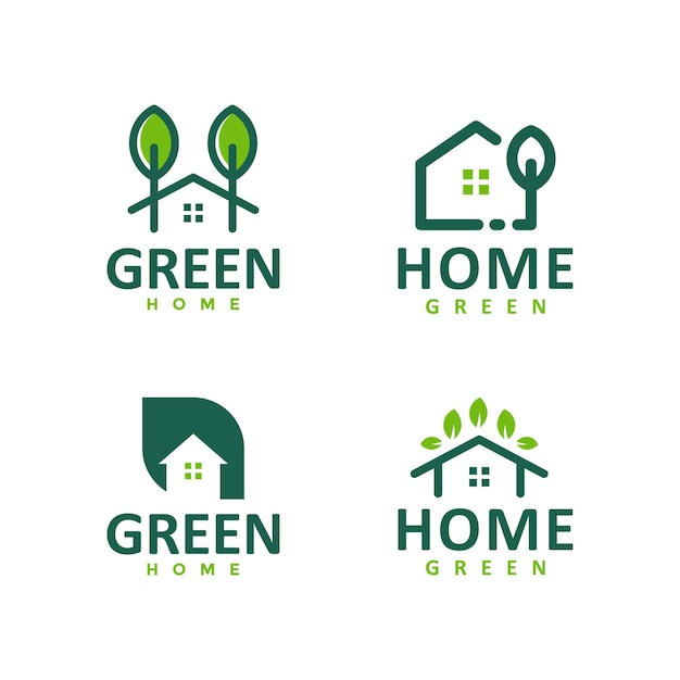 Logotipo do pacote verde para casa