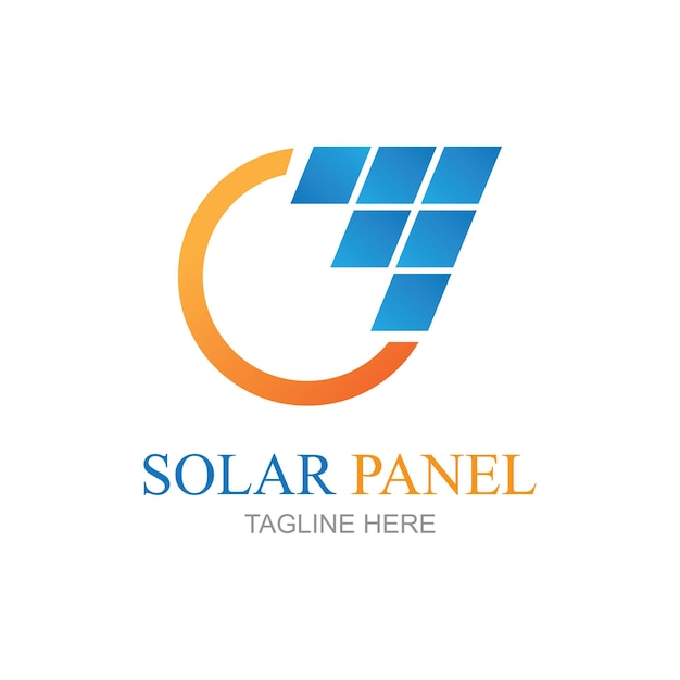 Logotipo do painel solar ícone vetorial de design de energia natural