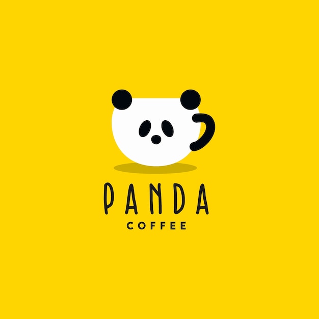 Vetor logotipo do panda café criativo