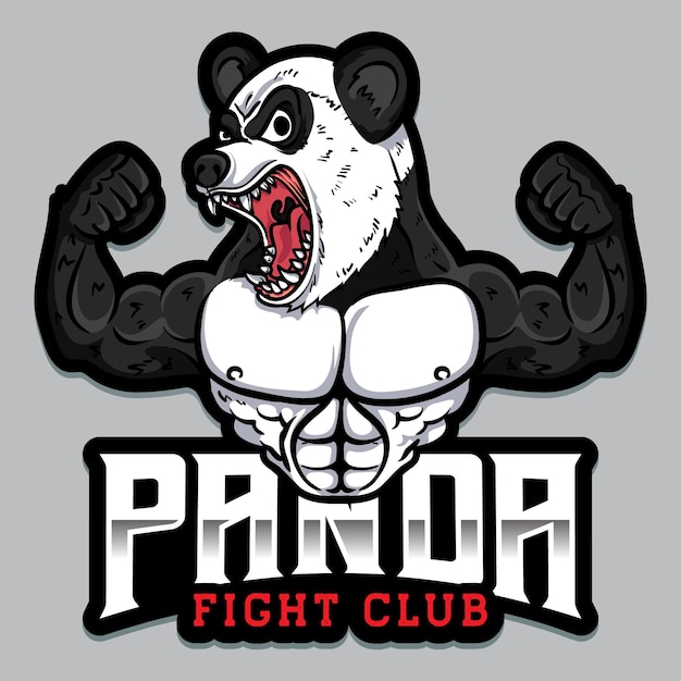 Logotipo do panda esportivo de artes marciais mistas