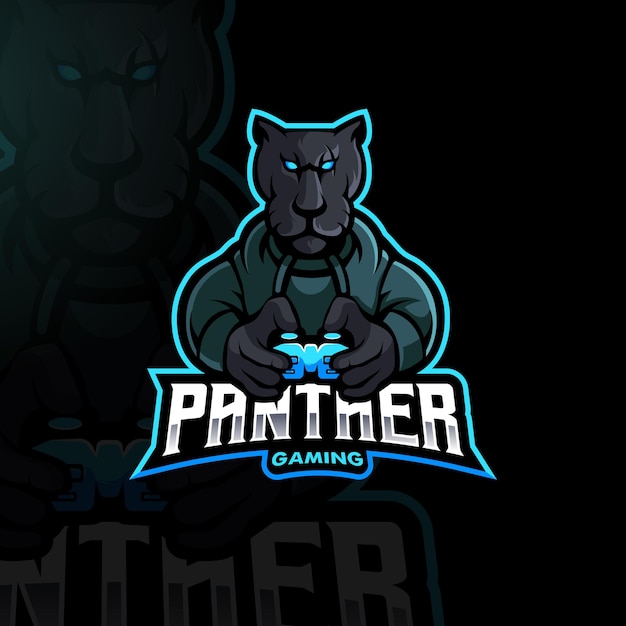 Logotipo do panther gamer mascot esport