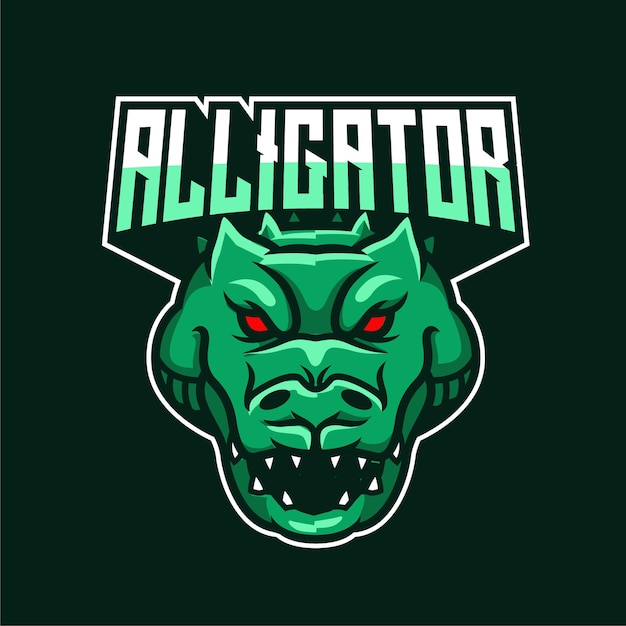 Vetor logotipo do personagem alligator e-sports mascote