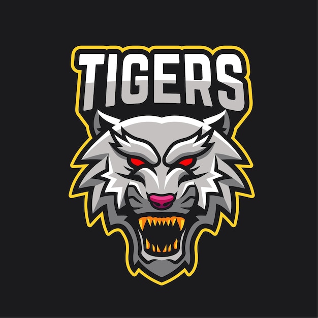 Logotipo do personagem mascote do tiger e-sports
