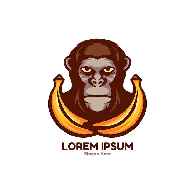 Vetor logotipo do personagem monkey bananas