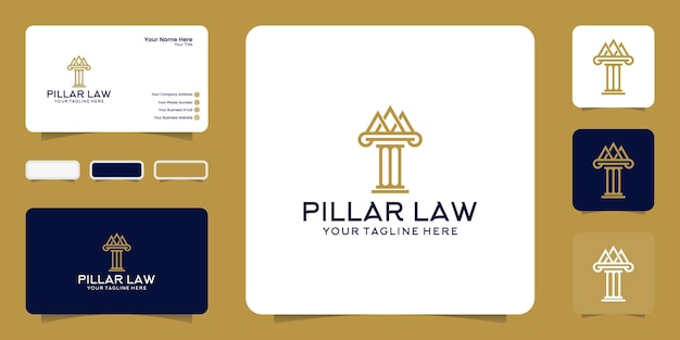 Logotipo do pilar da justiça e inspiração para cartão de visita