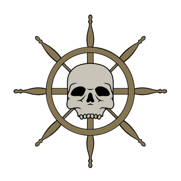 Logotipo do pirata do volante do crânio