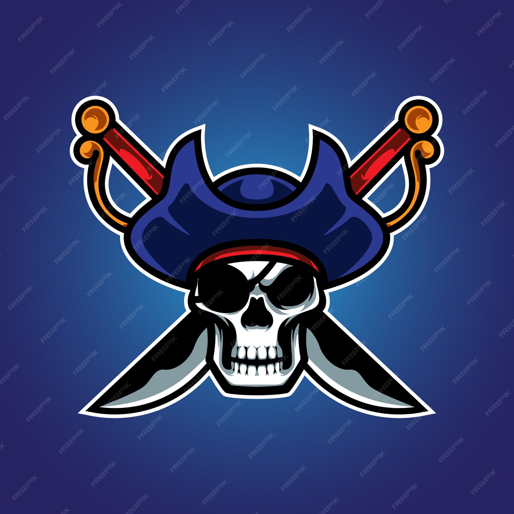 Logotipo do pirates skull e sport