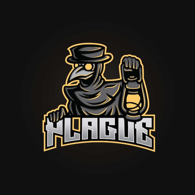 Logotipo do plague doctor mascot esport