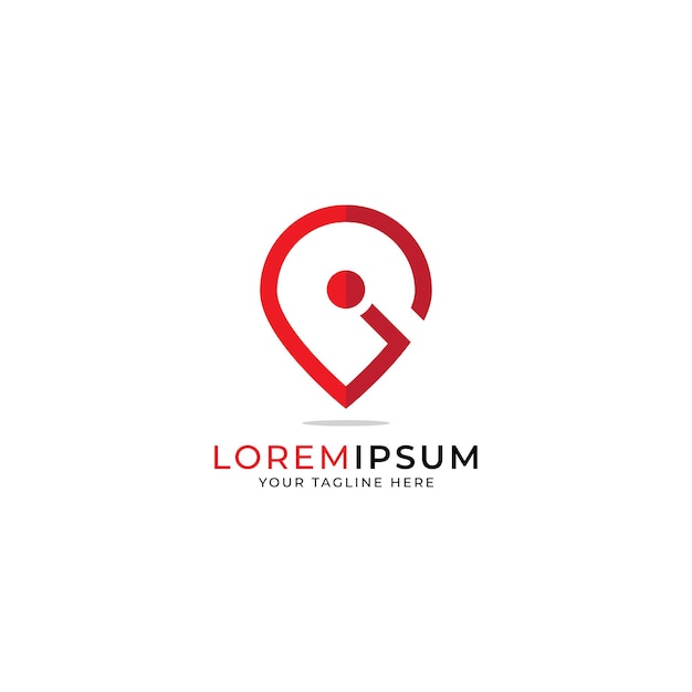 logotipo do ponteiro do mapa com a combinação inicial da letra G