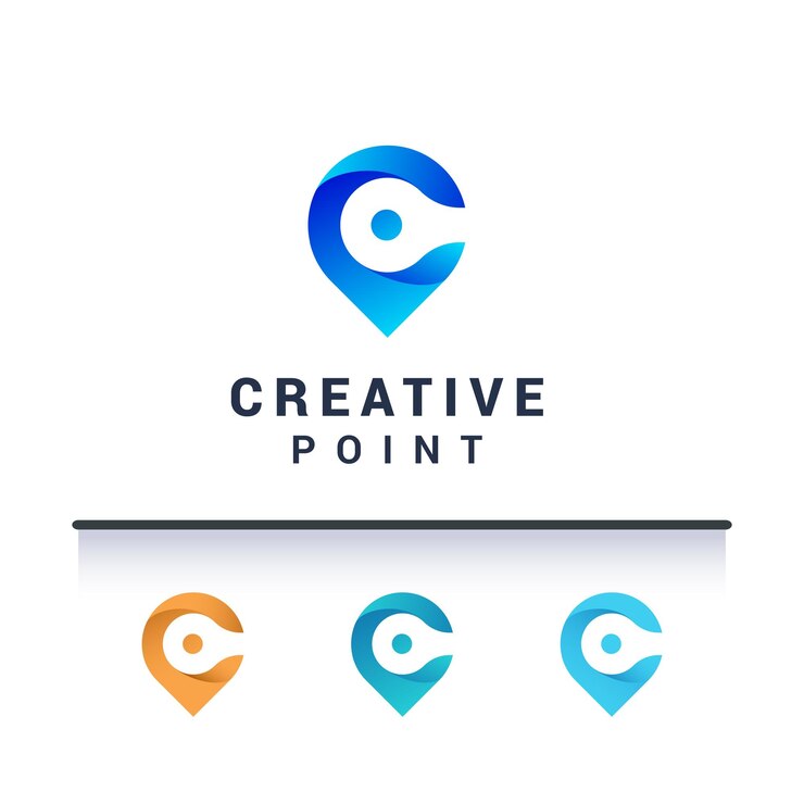 Logotipo do ponto criativo da letra C
