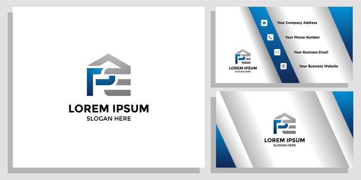 Logotipo do projeto de construção e cartão de marca