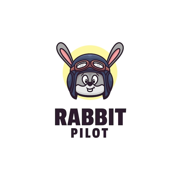 Logotipo do rabbit pilot mascot style