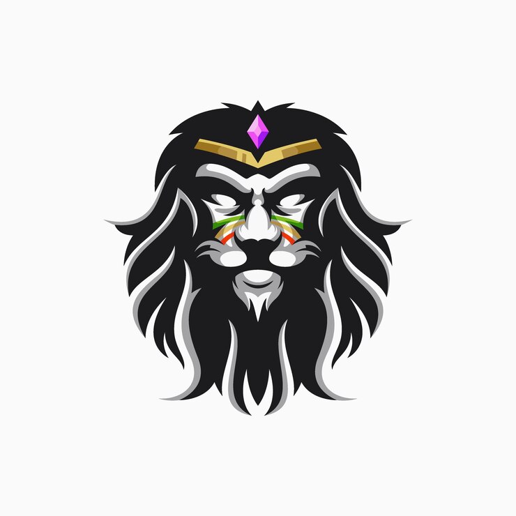 Vetor logotipo do rei leão com vetor mano