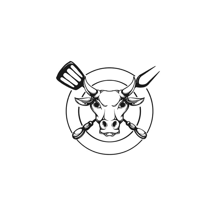 Vetor logotipo do restaurante steakhouse vaca