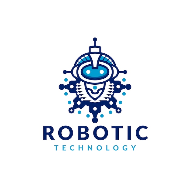 Vetor logotipo do robô de engrenagem