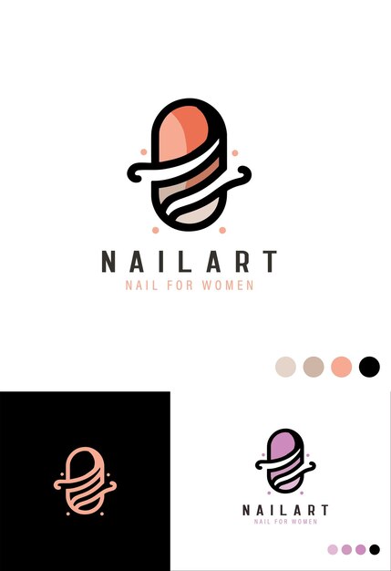Vetor logotipo do salão de nail art