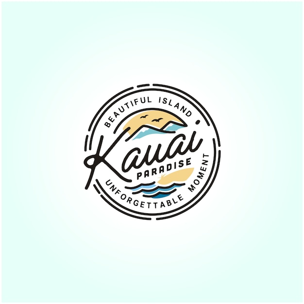 Logotipo do selo da praia de kauai havaí